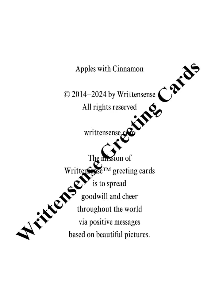 Apples-With-Cinnamon (Across-The-Miles) Birthday Card (1 10 30 And 50 Pcs) Paper Products