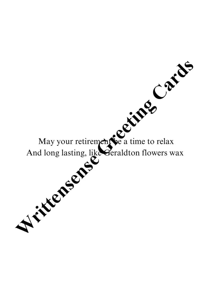 Geraldton Wax Flowers Retirement Card (1 10 30 And 50 Pcs) Paper Products