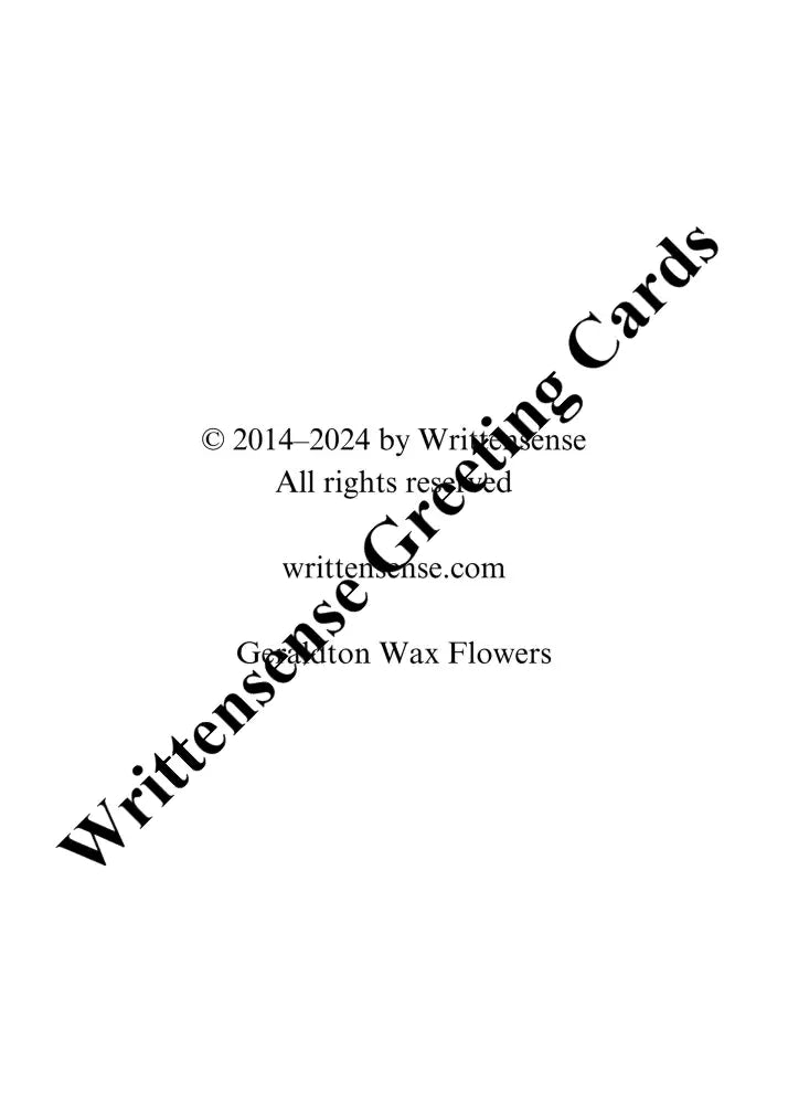 Geraldton Wax Flowers Retirement Card (1 10 30 And 50 Pcs) Paper Products