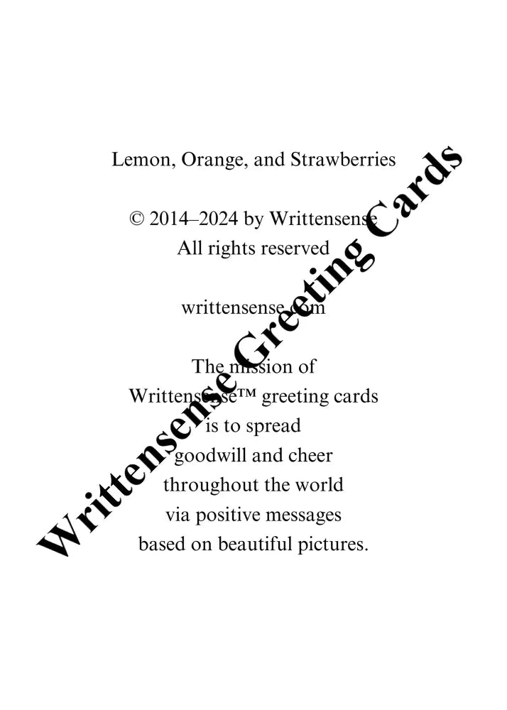 Lemon Orange And Strawberries Birthday Card (1 10 30 50 Pcs) Paper Products