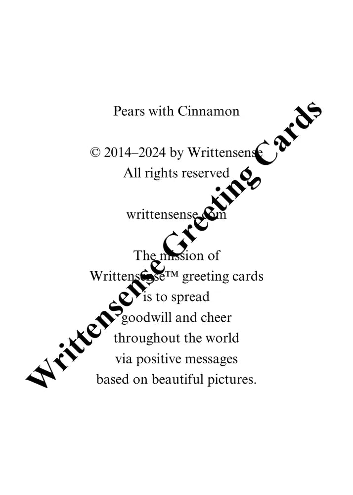 Pears-With-Cinnamon Birthday Card (1 10 30 And 50 Pcs) Paper Products