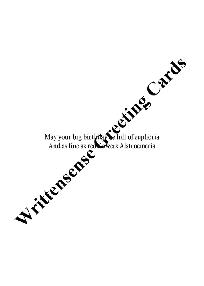 Red Alstroemeria Flowers (Big) Birthday Card (1 10 30 and 50 pcs) Paper products