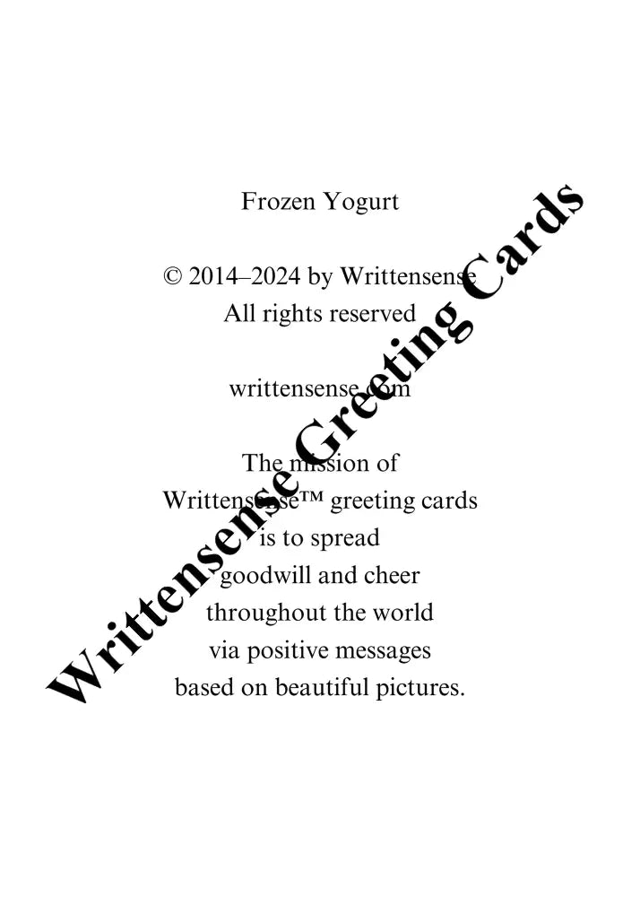 Sugar-Free Frozen Yogurt Birthday Card (1 10 30 And 50 Pcs) Paper Products