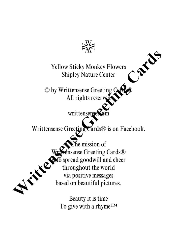 Yellow Sticky Monkeyflowers Thanksgiving Day Card (1 10 30 and 50 pcs) - Paper products