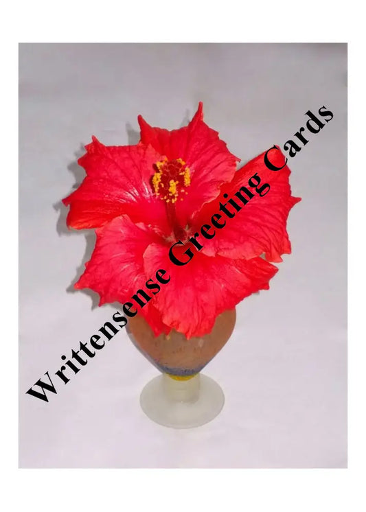 Hibiscus Flower Birthday Card (1 10 30 And 50 Pcs) Paper Products