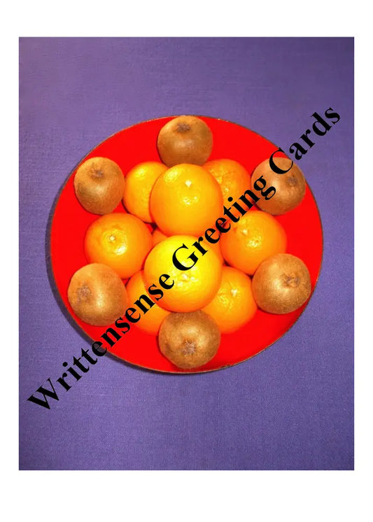 Kiwis and Oranges Get Well Card (1 10 30 and 50 pcs) - Paper products