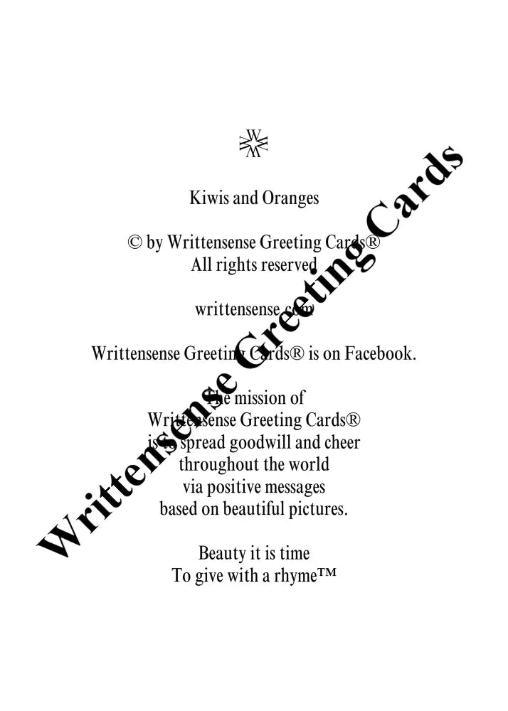 Kiwis and Oranges Get Well Card (1 10 30 and 50 pcs) - Paper products