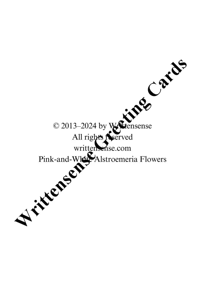 Pink-And-White Alstroemeria Flowers Birthday Card (1 10 30 And 50 Pcs) Paper Products