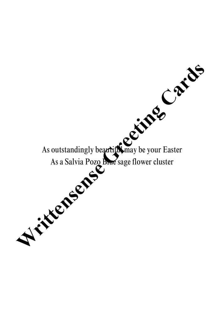 Salvia Pozo Blue Sage Flower Cluster Easter Card (1 10 30 and 50 pcs) - Paper products