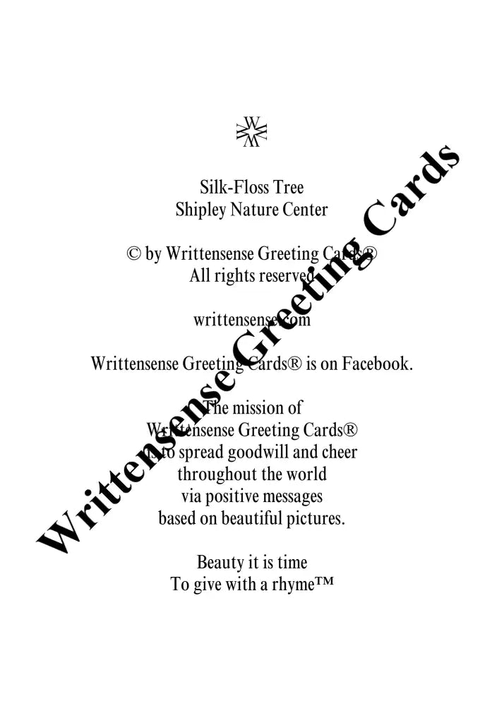 Silk-Floss Tree Sympathy Card (1 10 30 and 50 pcs) - Paper products