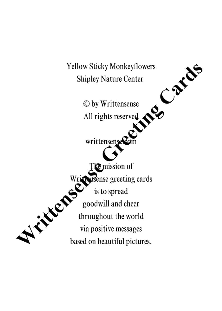 Yellow Sticky Monkeyflowers Thanksgiving Day Card (1 10 30 and 50 pcs) Paper products
