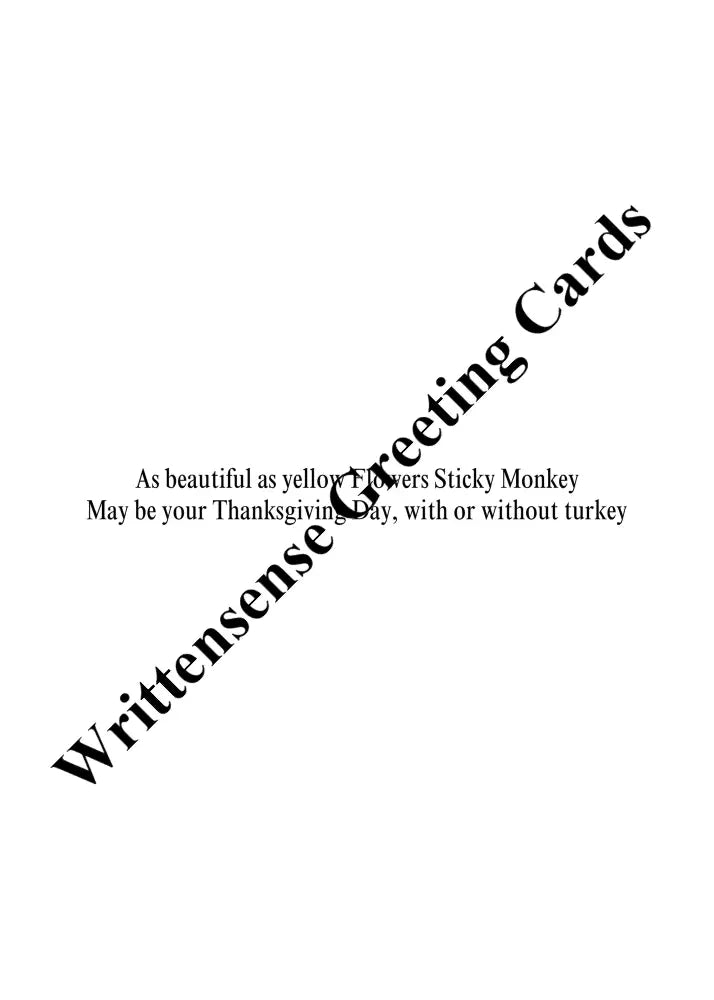 Yellow Sticky Monkeyflowers Thanksgiving Day Card (1 10 30 and 50 pcs) - Paper products